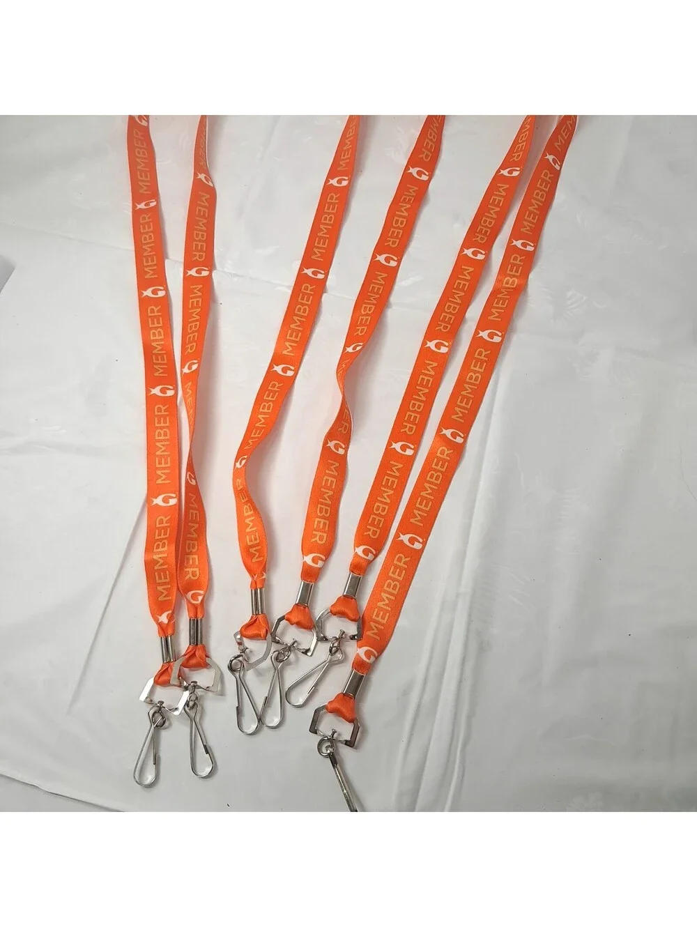 Georgia Aquarium Member set 3 orange Lanyard credential badge holder keychain